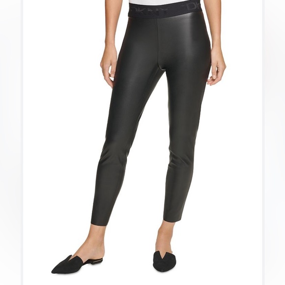 INC FAUX LEATHER BLACK LEGGINGS IN SIZE 2 - Picture 3 of 10